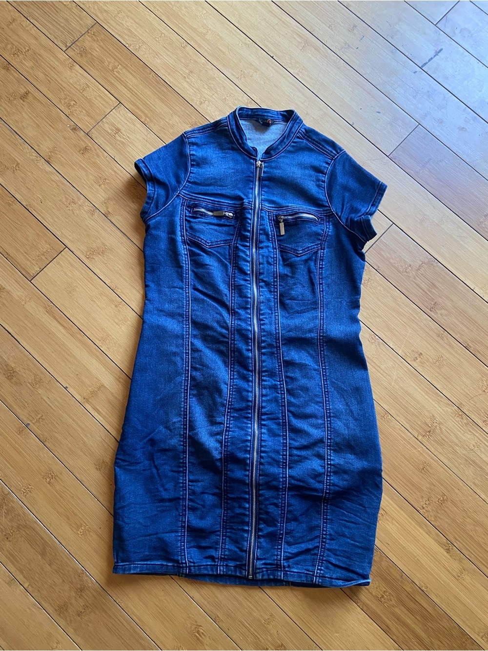 G by Guess Blue Denim Dress with Logo Tag